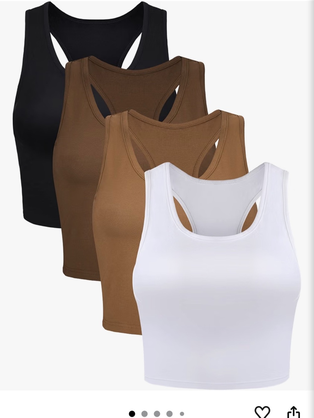 Women's Racerback Crop Tank Tops: 2 tops, Brown & White ONLY- used |S